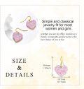 wholesale Gold Pink Glitter Heart Drop Earrings - October Birthstone s for Women-0-4