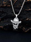 wholesale 925 Sterling Silver Cowgirl Skull Cigar Pendant Necklace  for Women Men -0-2