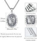 wholesale 925 Sterling Silver St Michael Archangel Medal Pendant Necklace for Men Women  45cm Chain Length-0-5