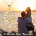 wholesale 10K Gold Crystal Heart Pendant Necklace s for Her-0-5
