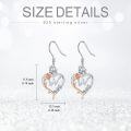 wholesale TOUPOP Rose Heart Earrings For Women Sterling Silver Butterfly Initial W Letter Drop Dangle Earrings Anniversary Birthday Christmas Jewelry Gifts For Her Wife Girlfriend Mom -0-5