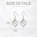 TOUPOP Sterling Silver Rose Heart Butterfly W Letter Dangle Earrings-0-5