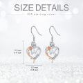 TOUPOP Sterling Silver Rose Heart Butterfly W Letter Dangle Earrings-0-5