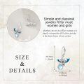 wholesale 925 Sterling Silver Moonstone Owl Drop Earrings for Women Girls  4cm Long-0-2