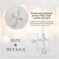 wholesale 925 Sterling Silver Aquamarine Cross Pendant Necklace for Women, March Birthstone Gift-0-5