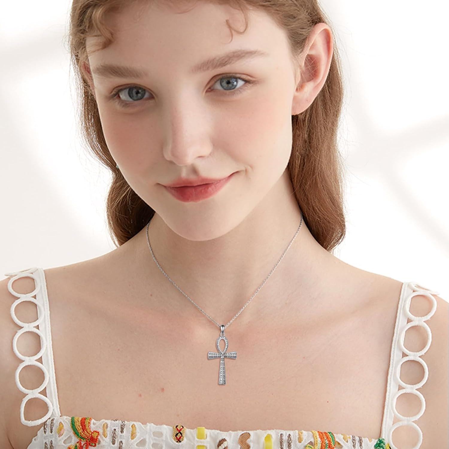  Sterling Silver Ankh Celtic Knot Star of David Heart Cross Pendant Necklace -0-4
