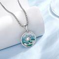 wholesale 925 Sterling Silver Turtle Pendant with Turquoise and Green Stone Necklaces for Women & Men Gifts-0-2