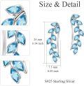 wholesale Sterling Silver Austrian Crystal Leaf Ear Climbers Hypoallergenic Earrings for Sensitive Ears-0-27