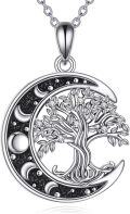 wholesale 925 Sterling Silver Tree of Life Pendant with Turquoise and Lapis Lazuli Stones Necklaces for Women-0-0