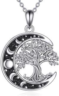 wholesale 925 Sterling Silver Tree of Life Pendant with Turquoise and Lapis Lazuli Stones Necklaces for Women-tree of life