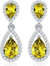 wholesale Sterling Silver Moissanite Birthstone Dangle Earrings for Women-11-November