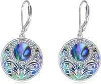 wholesale 925 Sterling Silver Celtic Teardrop Filigree Earrings Jewelry Gifts for Women-Abalone Filigree Earrings
