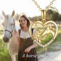 wholesale 14K Gold & Cubic Zirconia Horse Heart Pendant Necklace for Women, Elegant Gift-0-1