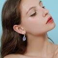 wholesale Sterling Silver Genuine Simulated Birthstone Teardrop Leverback Earrings-0-5