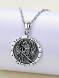 wholesale 925 Sterling Silver 925 Saint Michael Protection Shield Pendant Necklace for Women & Men-0-4