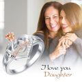 TOUPOP Sterling Silver & Rose Flower Heart Ring - Daughter Birthday Gift-0-1