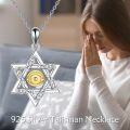 wholesale  Sterling Silver Pagan Protection Amulet Talisman Necklace with Star of David Peace Sign Yin Yang Pendant Jewelry for Women Men -0-2