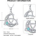 wholesale 925 Sterling Silver Turquoise Triquetra Pendant Necklaces for Women Irish Good Luck s-0-5