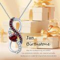 wholesale 925 Sterling Silver & Birthstone Heart Infinity Necklace for Women, Adjustable Chain, Hypoallergenic, Romantic Gift for Wife Girlfriend Mother-0-4