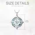 TOUPOP Sterling Silver & Stone Celtic Cross Viking Rune Knot Pendant Necklace-0-3
