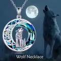 TOUPOP Sterling Silver Crystal Wolf Necklace Jewelry For Women Gifts-0-1