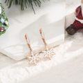 wholesale 925 Sterling Silver White Enamel Snowflake Leverback Dangle Earrings for Women-0-3