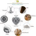 wholesale 925 Sterling Silver Heart Sunflower Urn Necklace for Ashes Women Men Keepsake Jewelry to Honor Loved Ones-0-1