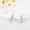 wholesale 925 Sterling Silver Flamingo Palm Tree Teardrop Dangle Earrings for Women-0-2