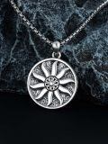 TOUPOP 925 Sterling Silver Sun Pendant Necklace For Men Women-0-2