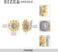 wholesale Sunflower Earrings Gifts For Women, Sunflower Hoop Earrings Sterling Silver Gold/silver Plated Sunflower Earrings Valentine's Day Birthday Gifts For Women Wife Daughter -0-2