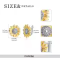 TOUPOP Sterling Silver Gold Plated Sunflower Earrings, Valentine's Day Birthday Gifts-0-2