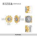 TOUPOP Sterling Silver Gold Plated Sunflower Earrings, Valentine's Day Birthday Gifts-0-2