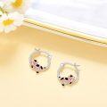 wholesale 925 Sterling Silver Cartoon Cow Hoop Earrings - Adorable Farm Animals  for Girls and Women-0-1