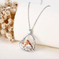 wholesale 925 Sterling Silver Enamel Robin in Heart Pendant Necklace for Women Birds Lover Gifts-0-3