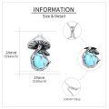 wholesale 925 Sterling Silver Mushroom Necklace Wholesale With Blue Opal Pendant-0-8