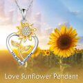 wholesale 925 Sterling Silver & Opal Sunflower Necklace - Cubic Zirconia, Hypoallergenic, Romantic Gift for Mom/Wife, 'You Are My Sunshine' Jewelry-0-2