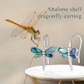 wholesale 925 Sterling Silver Dragonfly Abalone Shell Drop Earrings for Women-0-3