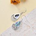 wholesale 925 Sterling Silver Abalone Shell Filigree Drop Dangle Earrings for Women Girls-0-3