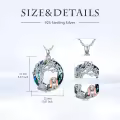 TOUPOP 925 Sterling Silver Crystal Tree Of Life Basset Hound Necklace-0-5
