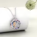 TOUPOP Sterling Silver Crystal Sisters Necklace Gift For Women-0-2