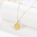 wholesale 14K Gold Tree of Life Round Coin Pendant Necklace for Women's s-0-2