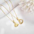 wholesale 14K Gold Solid Gold Mother Daughter Necklace with Small Heart Pendant - Gifts for Women and Girls-0-3