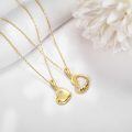 wholesale 14k Gold Heart Mother Pendant With Crystal Detail-0-2