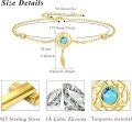 wholesale Turquoise 925 Sterling Silver Feather Charm Dreamcatcher Bracelet for Women (Adjustable)-0-4