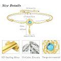 wholesale 925 Sterling Silver Dreamcatcher Bracelet Wholesale With Turquoise And Zircon Accents-0-4