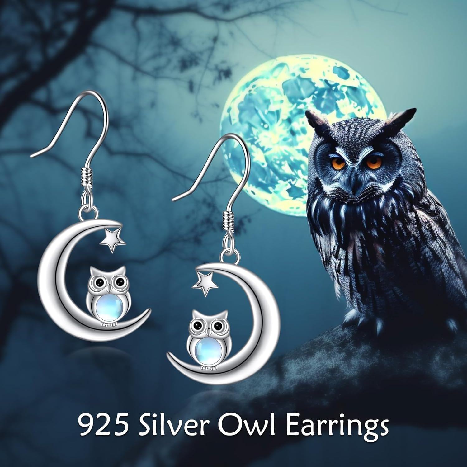 Sterling Silver Blue Butterfly Drop Earrings Gift for Women-0-6