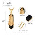 wholesale 925 Sterling Silver Saint Francis Black Onyx Gold Plated Pendant Necklace-0-5