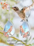 TOUPOP Sterling Silver Lotus Axolotl Hummingbird Sea Turtle Dangle Drop Earrings-0-3