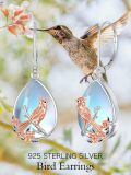 TOUPOP Sterling Silver Lotus Axolotl Hummingbird Sea Turtle Dangle Drop Earrings-0-3