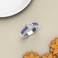 wholesale 925 Sterling Silver Sapphire And Zircon Ring-0-2